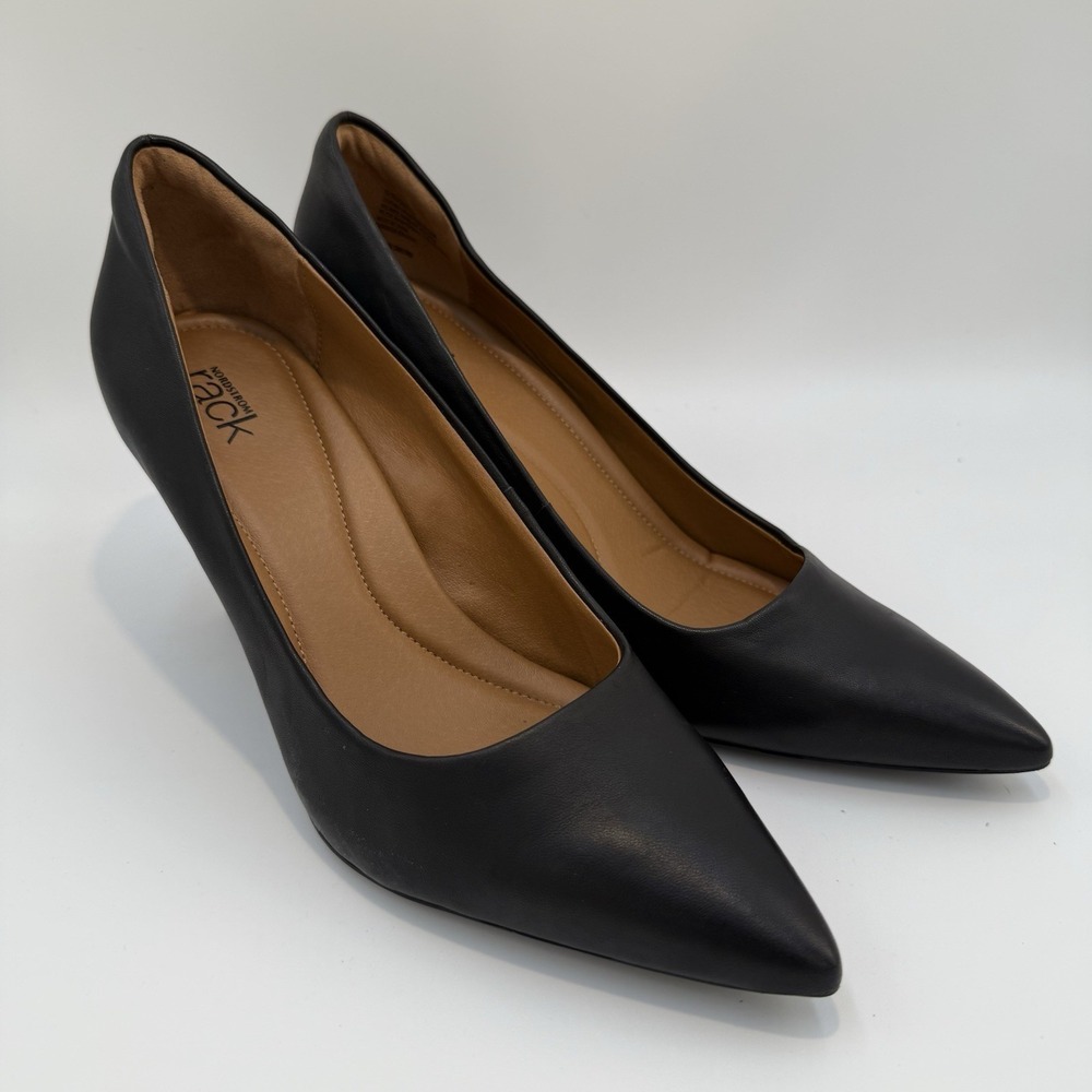 Nordstrom Rack Paige Real Leather Pointed Toe Comfort Pumps Size 9M